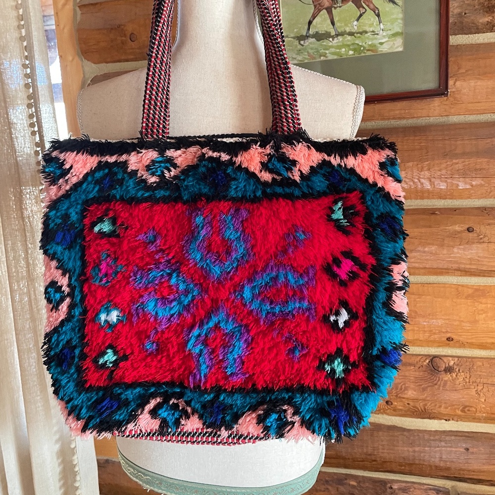Anthropologie Soukie Modern Shaggy Tote Bag